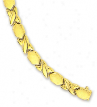 14 Yellow Hugs And Kisses Bracelet - 7 Inch