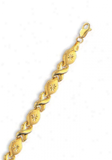 14k Yellow Hugs And Kisses D-cut Bracelet - 8 Inch