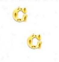 14k Yellow Initial G Friction-back Post Earrings