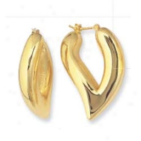 14k Yellow Leaf Shaps Hoop Eatrings