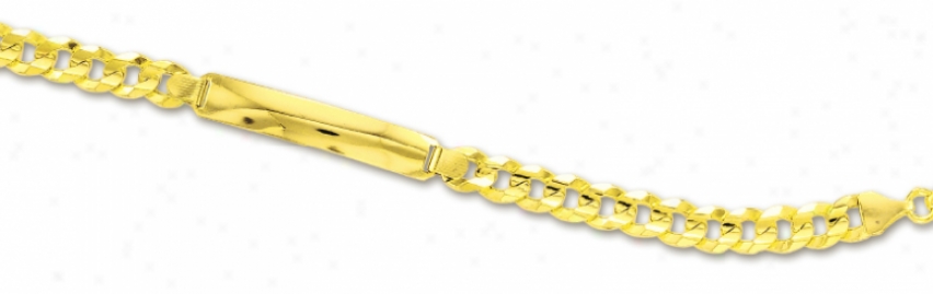 14k Yellow Mens Id Bracelet - 8.5 Inch