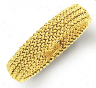 14k Golden Mesh Bracelet - 7.25 Inch