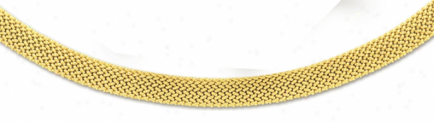 14k Yellow Mesh Necklace - 17 Inch