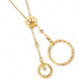 14k Yellow Recent Circles Design Necklace - 16 Inch