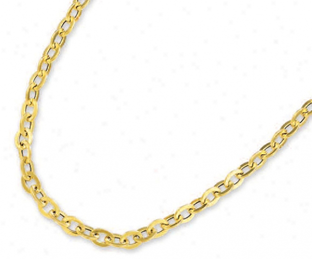 14k Yellow Oval Link Chain - 17 Inch