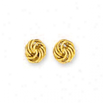 14k Yellow Petite Loveknot Earrings