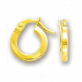 14k Yellow Plain Hoop Chikdrens Earrings