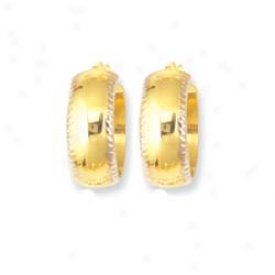 14k Yellow Shiny Bind Earrings
