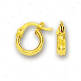 14k Yellow Simple Hoop Childrens Earrings