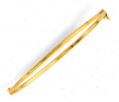 14k Yellow Simple Stackable Bangle - 7 Inch