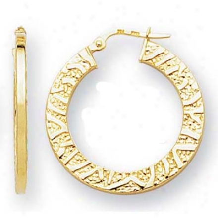 14k Yellow Small Flat Hoop Earrings