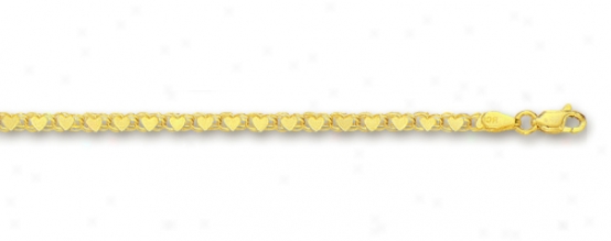 14k Yellow Small Seat of life Link Anklet - 10 Inch