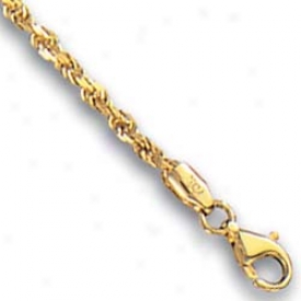 14k Golden Spadkle Rope Anklet - 10 Incu