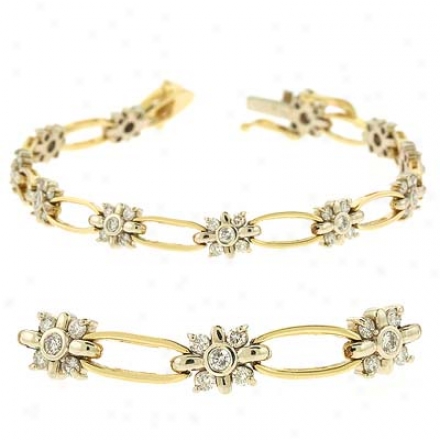 14k Yellow Tennis 1.67 Ct Diamond Bracelet