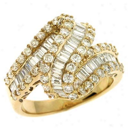 14k Yellow Trendy 2.01 Ct Diamond Ring