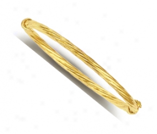 14k Yellow Twisted Bangle Childrens Bracelet - 5.5 Ibch