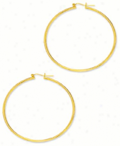 2.0 Mm Two Inch Hoop Earrings