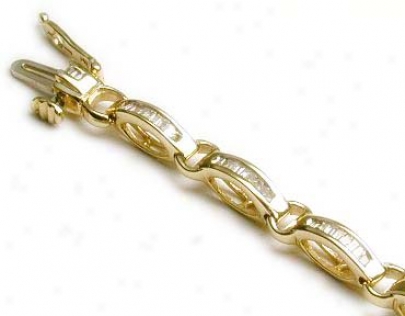 Baguette Diamond Link Bracelet