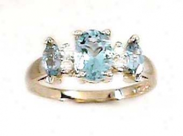 Blue Topaz & ;Diamond Ring