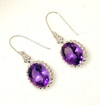 Bold Amethyst Bewd Eurowire Earrinys