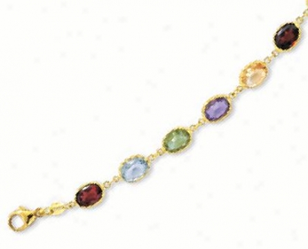 Bold Bezel-set Gemstone Bracelet