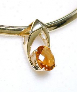 Bold Deep Citrine Glide Pendant