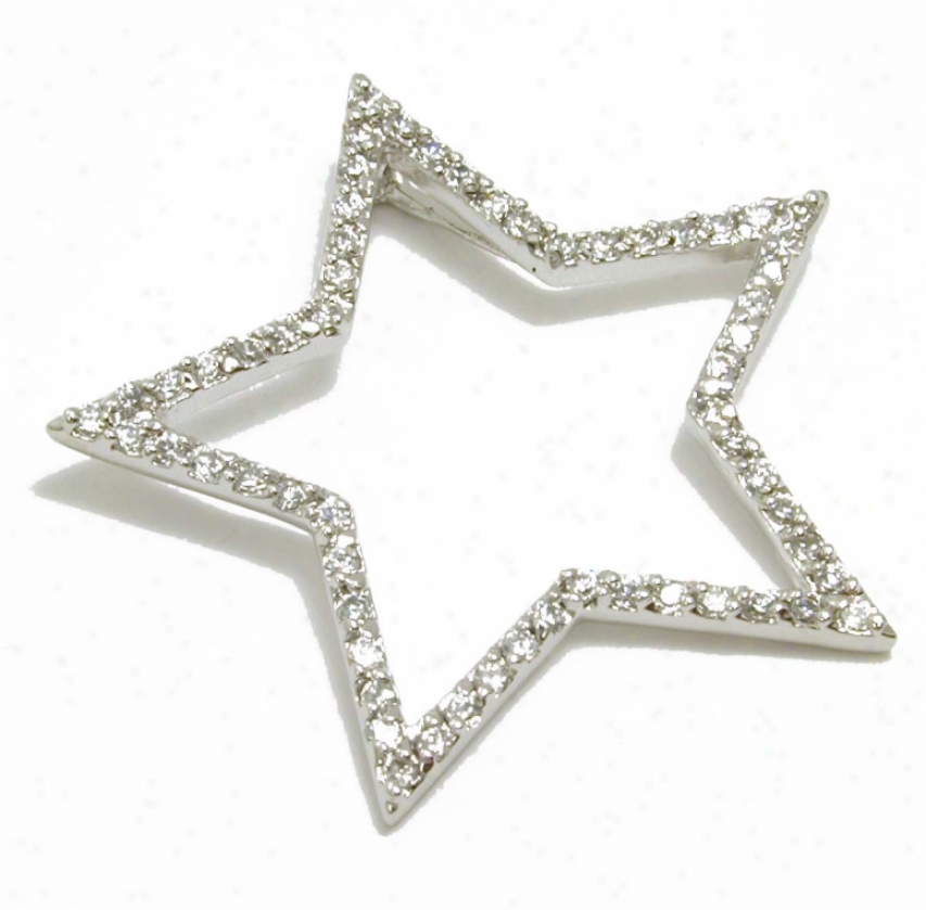 Bold Open Cubic Zirconia Cz Star Pendant