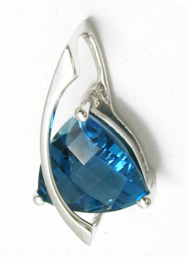 Confident Trilliant London Blue Topaz Slide Pendant