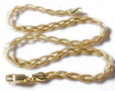 Braided Foxtail Ankle Bracelet