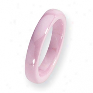 Ceramic Pink 4mm Polished Band Ring - Size 7.5