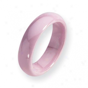 Ceramic Pink 5.5mm Polished Band Ring - Bigness 5