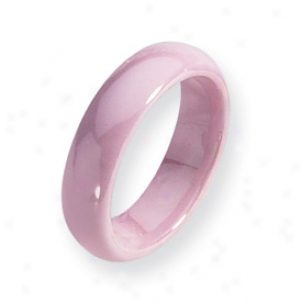 Ceramic Pink 5.5mm Polished Band Ring - Size 8.5