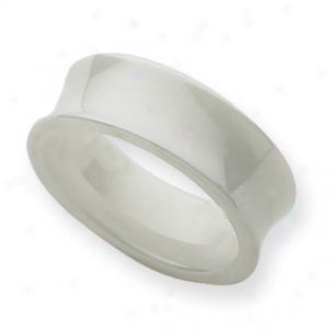 Ceramic White [c][i][com]See[/com][/i][/c] [ref]concavity[/ref] 8mm Polished Band Ring - Size 8