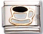 Coffee Cup Italian Charm Link