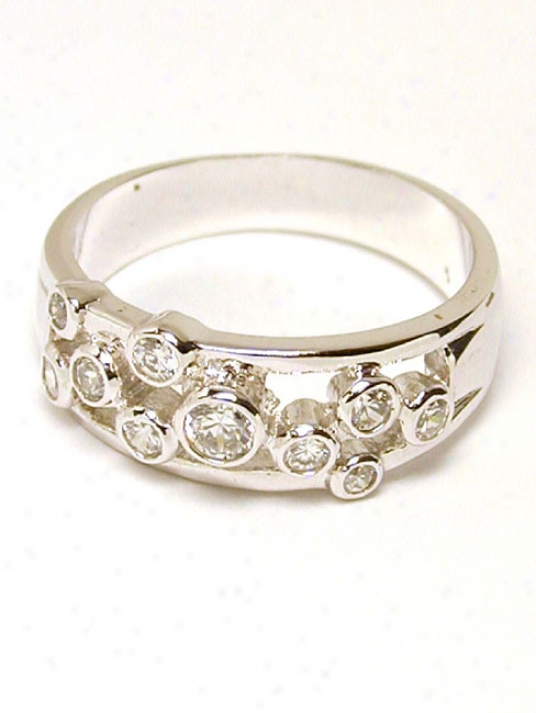 Cubic Zirconia Cz Bubble Round Ring