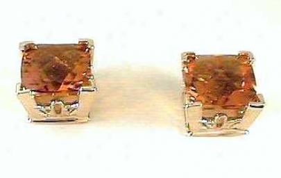 Cushion-cut Citrine Earrings