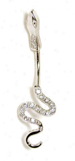 Elegant Cubic Zirconia Cz Snake Belly Ring