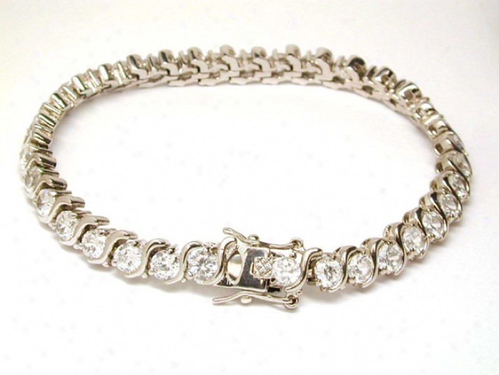 Elegant Cubic Zirconia S Design Tennis Bracelet