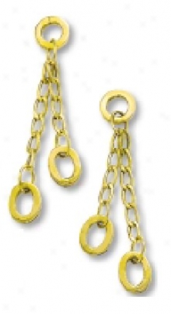 Elegant Oval Link Rolo Drop Earrings