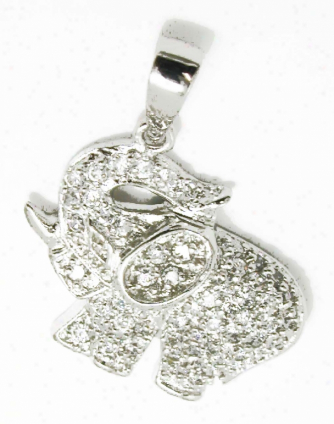 Elegant Pave-set Cubic Zirconia Cz Elephat Pendant