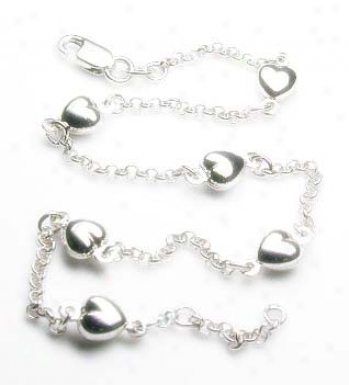 Elegant Rolo With Heart Station Anklet