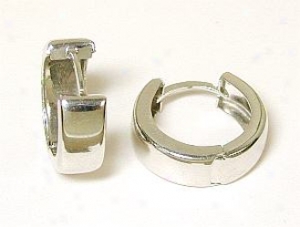 Polished Solid White Hinged Hoops