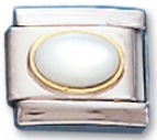 Bud Mother Of Pearl Italian Charm Link