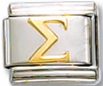 Greek Sigma Italian Charm Link