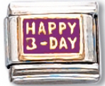 Happy B Day Italian Charm Ring