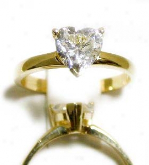 Heart-shape Cubic Zirconia Cz Solitaire Ring