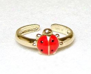 Ladybug Enamel Adjustable Toe Ring