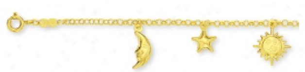 Moon, Star & Sun Ankle Bracelet