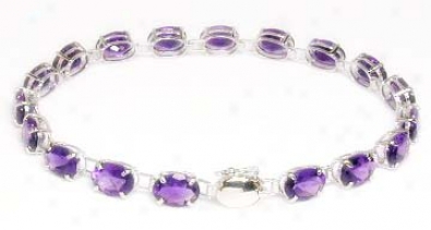 Oval Amethyst Line Bracelet