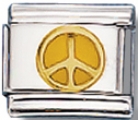 Peace Sign (orange) Italian Charm Link